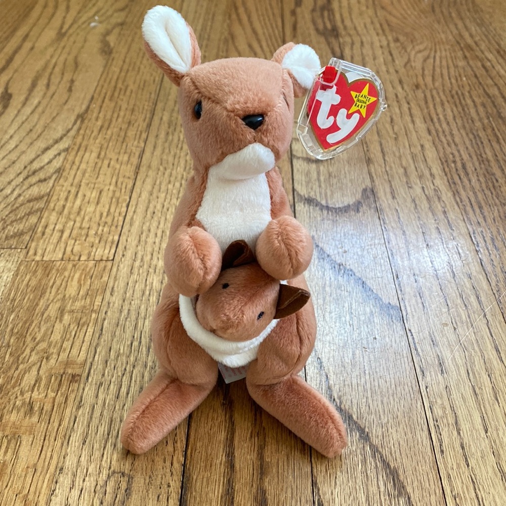 ty Bean Baby “Pouch” Kangaroo and Joey 8”